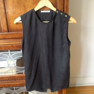 Acne Studios Clair Fluid Top - Black and Gold